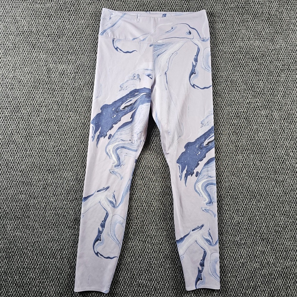 Nike Dri-FIT Marble Swirl Leggings‎ Blue Purple High Waisted Athletic Tights M